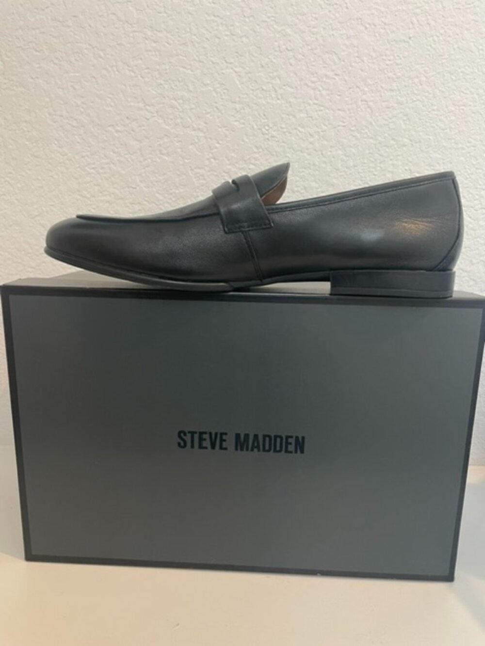 Steve Madden Men's Boca Penny Loafers in Black Leathe